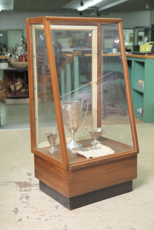 Appraisal: TABLE TOP DISPLAY CASE Slanted front with rear door and