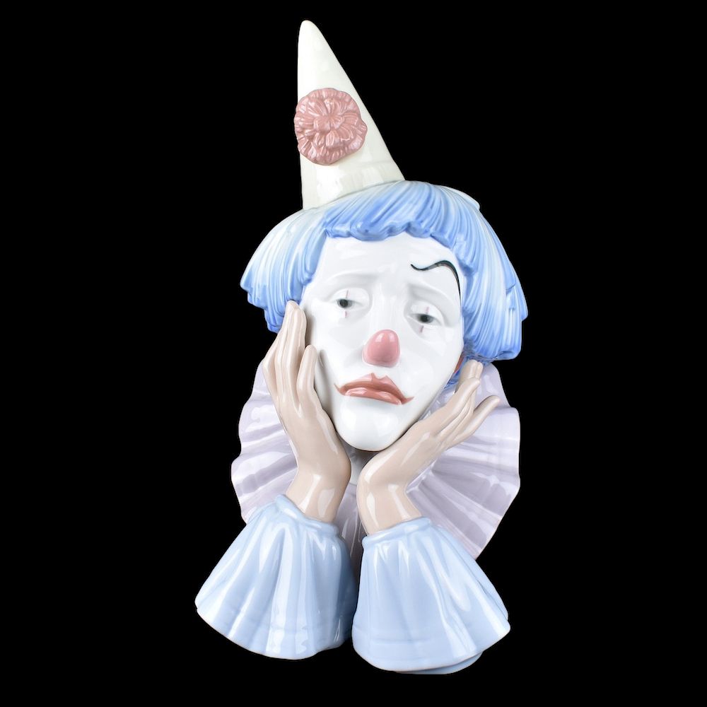 Appraisal: Lladro Melancholy Clown Lladro Melancholy Clown Glazed Porcelain Figurine Signed