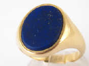 Appraisal: A Victorian carat gold lapis lazuli signet ring engraved dedication