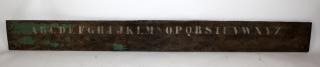 Appraisal: French painted wood coat rack with alphabet French early th