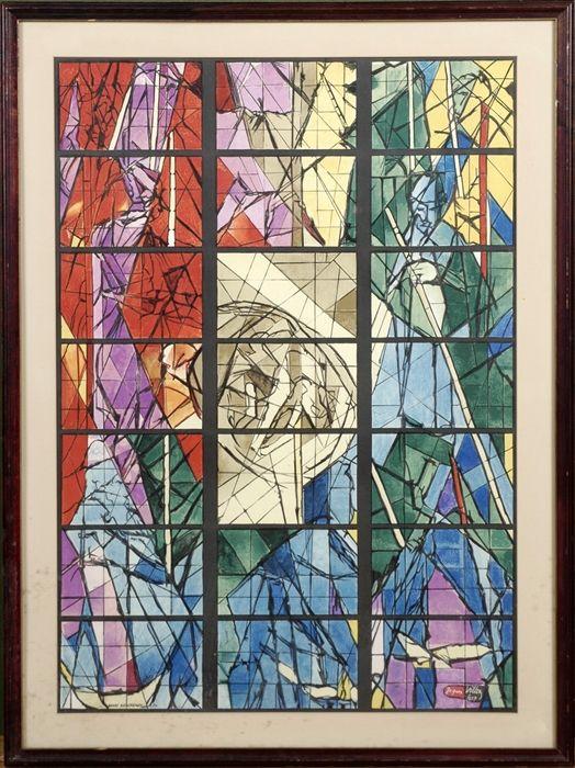 Appraisal: After Jacques Villon Vitraux de la Cathedrale Metz Print signed