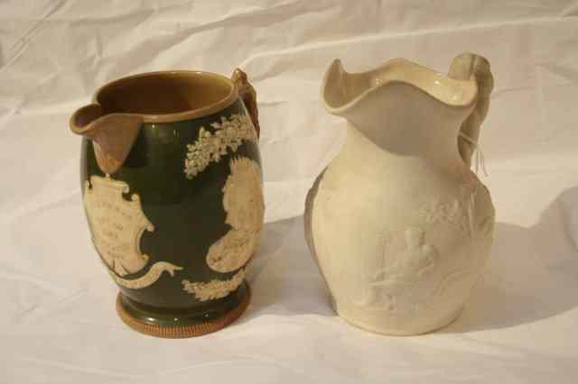 Appraisal: A COPELAND LATE SPODE EARTHENWARE COMMEMORATIVE JUG of barrel shape