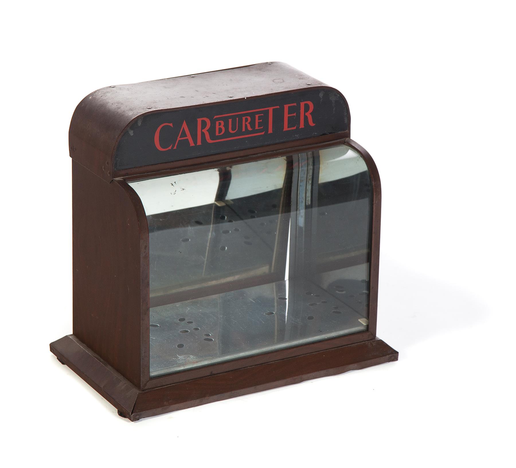 Appraisal: CARTER CARBURETOR DISPLAY CASE American th century Countertop lighted display