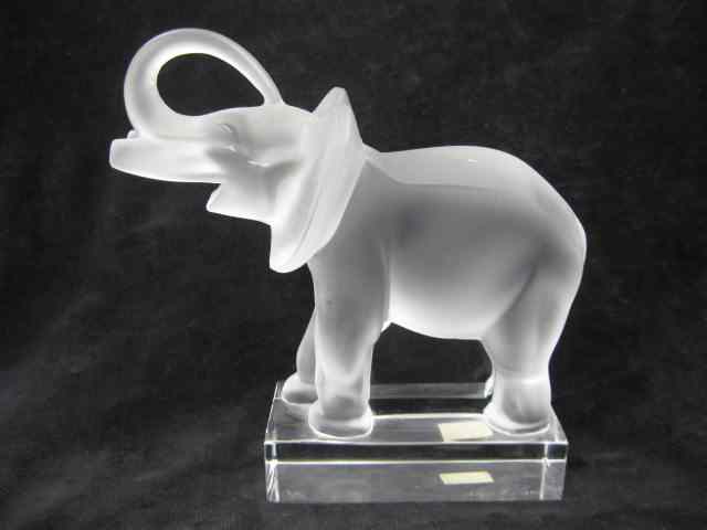 Appraisal: Lalique French Crystal Figurine of an Elephant signed frosted ''