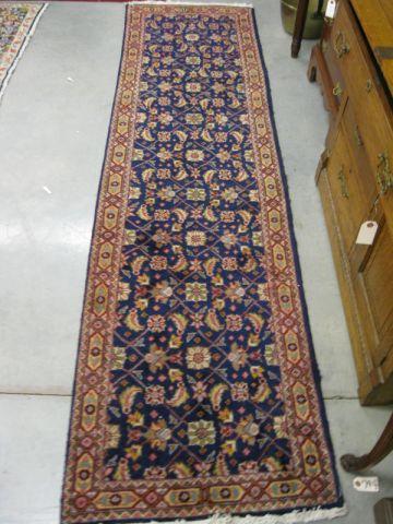 Appraisal: Tabriz Persian Handmade Runner fine overall floral on blue field