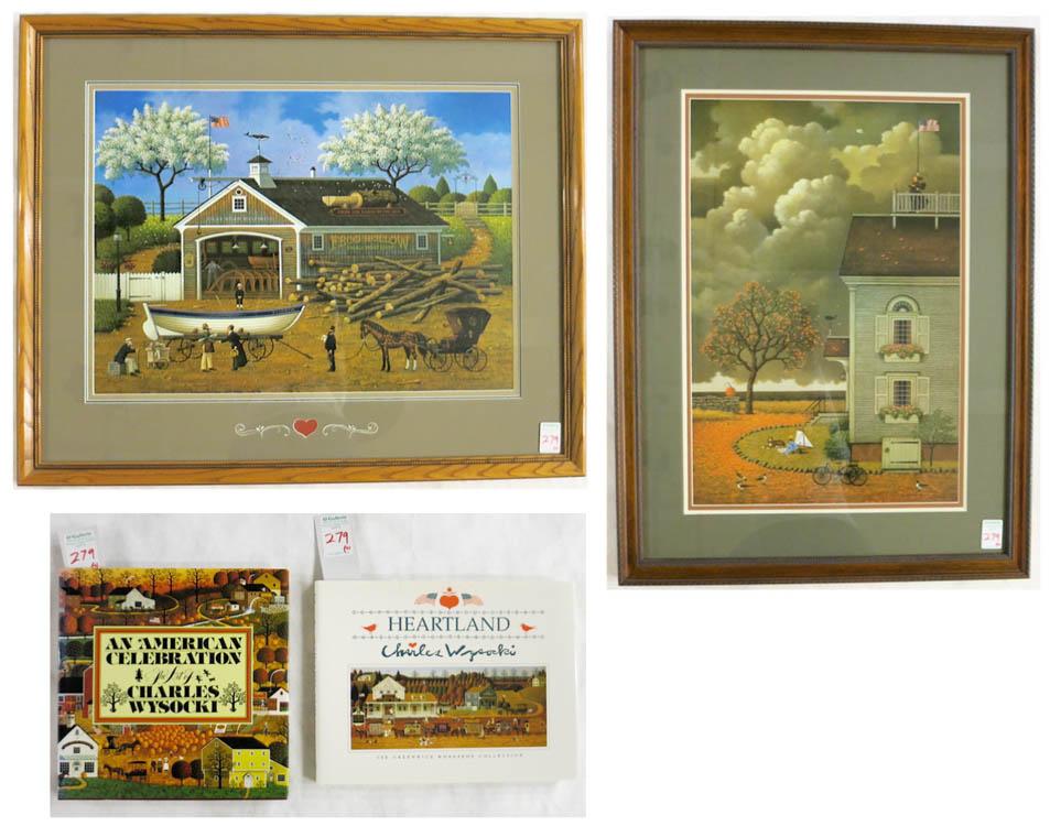 Appraisal: CHARLES WYSOCKI TWO OFF-SET LITHOGRAPHS AND TWO BOOKS American -