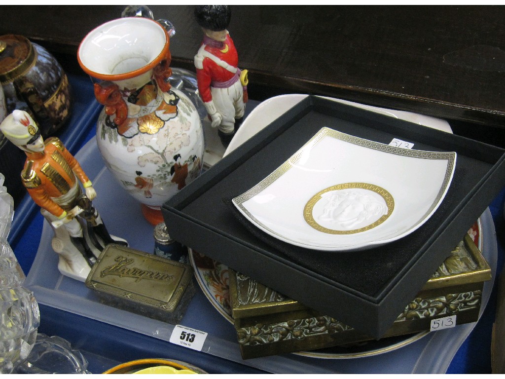 Appraisal: Tray lot comprising assorted ceramics etc - Imari charger oriental