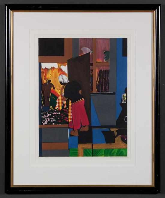 Appraisal: Romare Howard Bearden American - ''The Open Door'' color screenprint