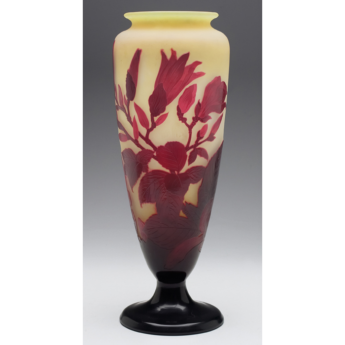 Appraisal: Monumental Galle vase huge piece intricate detail is displayed with