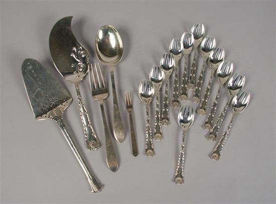 Appraisal: ASSEMBLAGE OF AMERICAN SILVER FLATWARE Tiffany Co maker including set