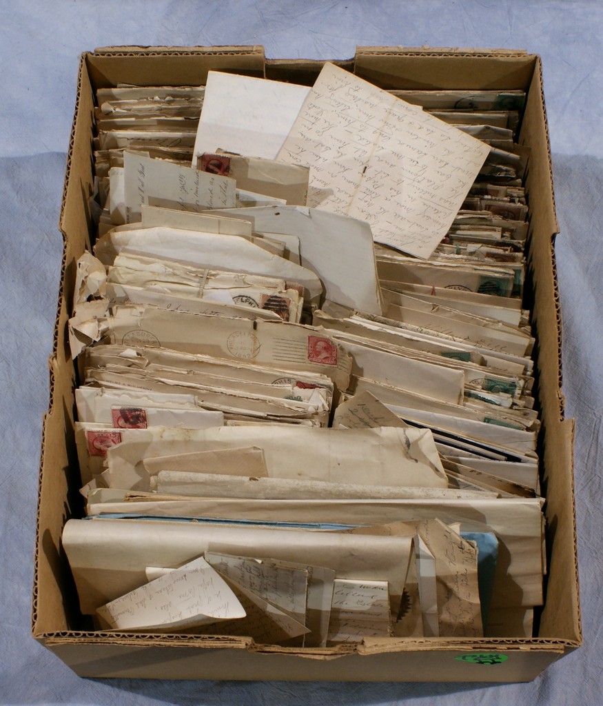 Appraisal: Box of letters retaining envelopes and correspondence s- s for