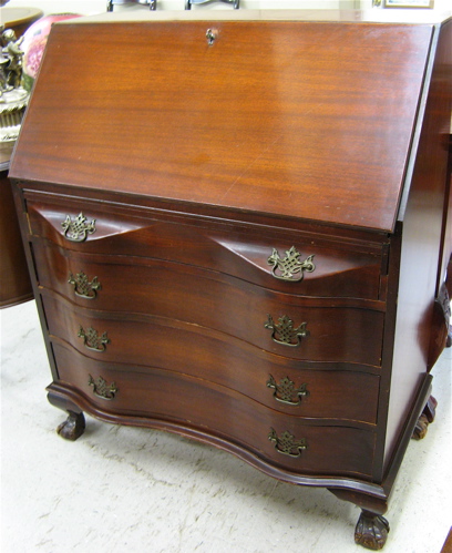 Appraisal: CHIPPENDALE STYLE MAHOGANY SLANT-FRONT SECRETARY American mid th century with