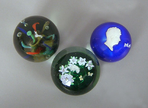 Appraisal: Baccarat sulphide together with two paperweights by Zimmerman and Maul