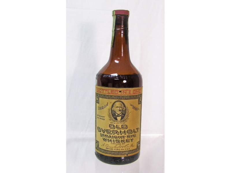 Appraisal: Old Overholt Straight Whiskey - Quart bottle Partially filled bottle