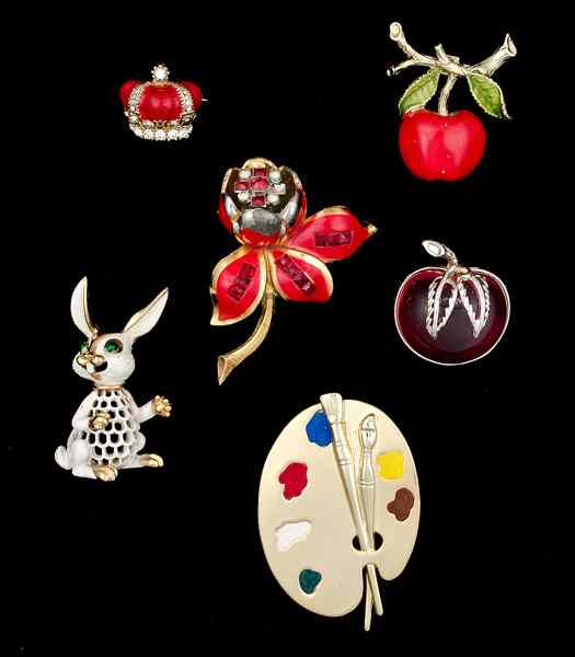 Appraisal: Sarah Coventry Gerry Ciner Coro Trifari Enameled Brooch Collection A