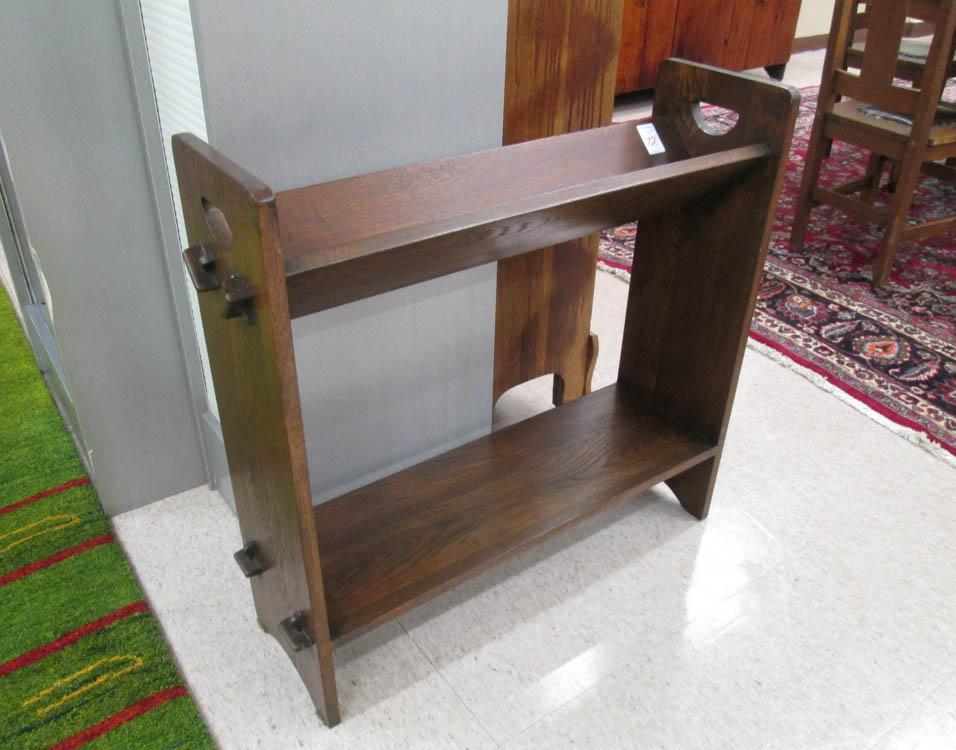 Appraisal: CRAFTSMAN MISSION OAK V-TROUGH BOOK STAND attributed to Gustav Stickley