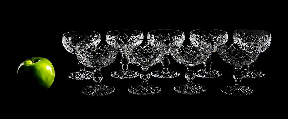 Appraisal: Nine Waterford Crystal Donegal Sherbet Glasses th century Waterford Crystal