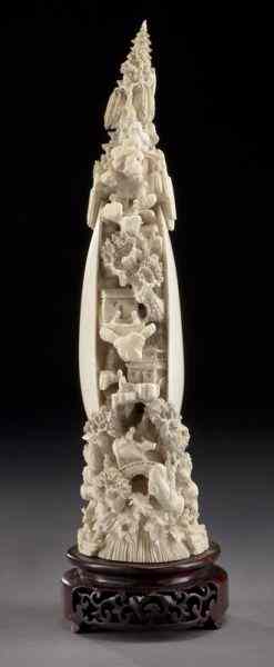 Appraisal: Chinese carved ivory mountain International buyers should note that several