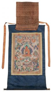 Appraisal: Tibetan Oil on Canvas on Silk Tibet th century or