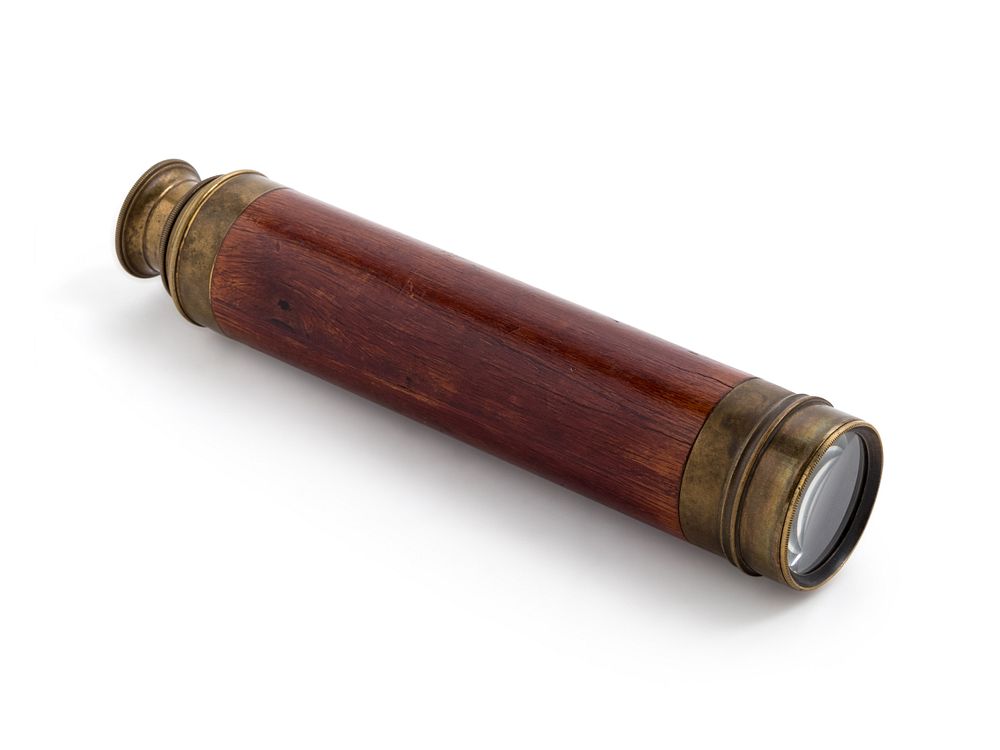 Appraisal: A Brass Mounted Walnut Telescope A Brass Mounted Walnut Telescope