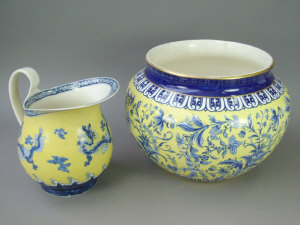 Appraisal: Minton's jardiniere in the 'Norfolk' pattern with a yellow ground