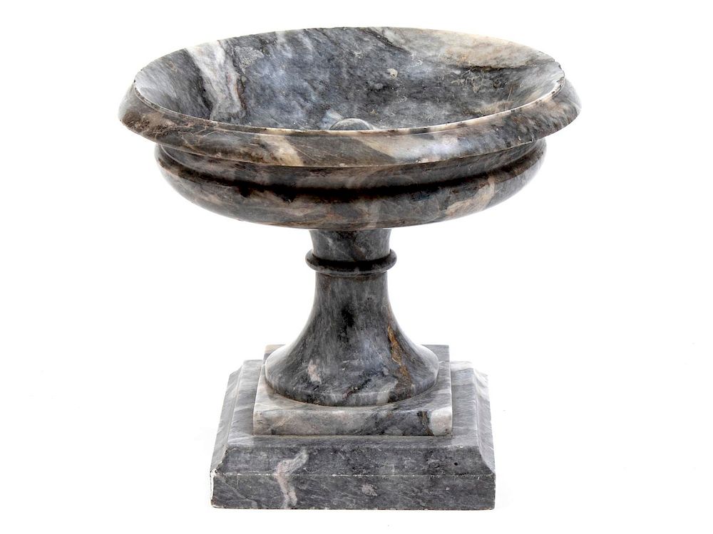 Appraisal: A French Mottled Marble Tazza Height x diameter inches A