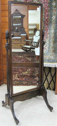 Appraisal: DARK MAHOGANY CHEVAL MIRROR American c 's the rectangular dressing