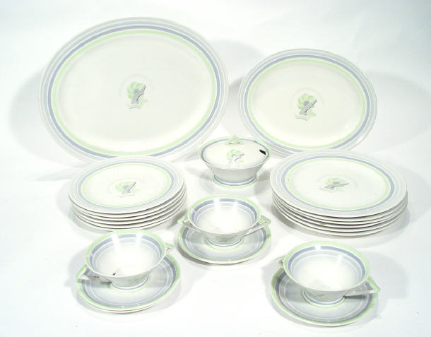 Appraisal: Selection of Art Deco Shelley dinnerware all hand coloured and