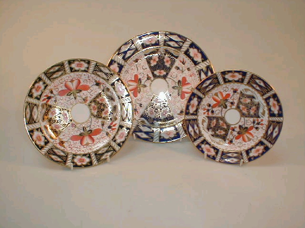 Appraisal: Three Royal Crown Derby Imari pattern plates in three different