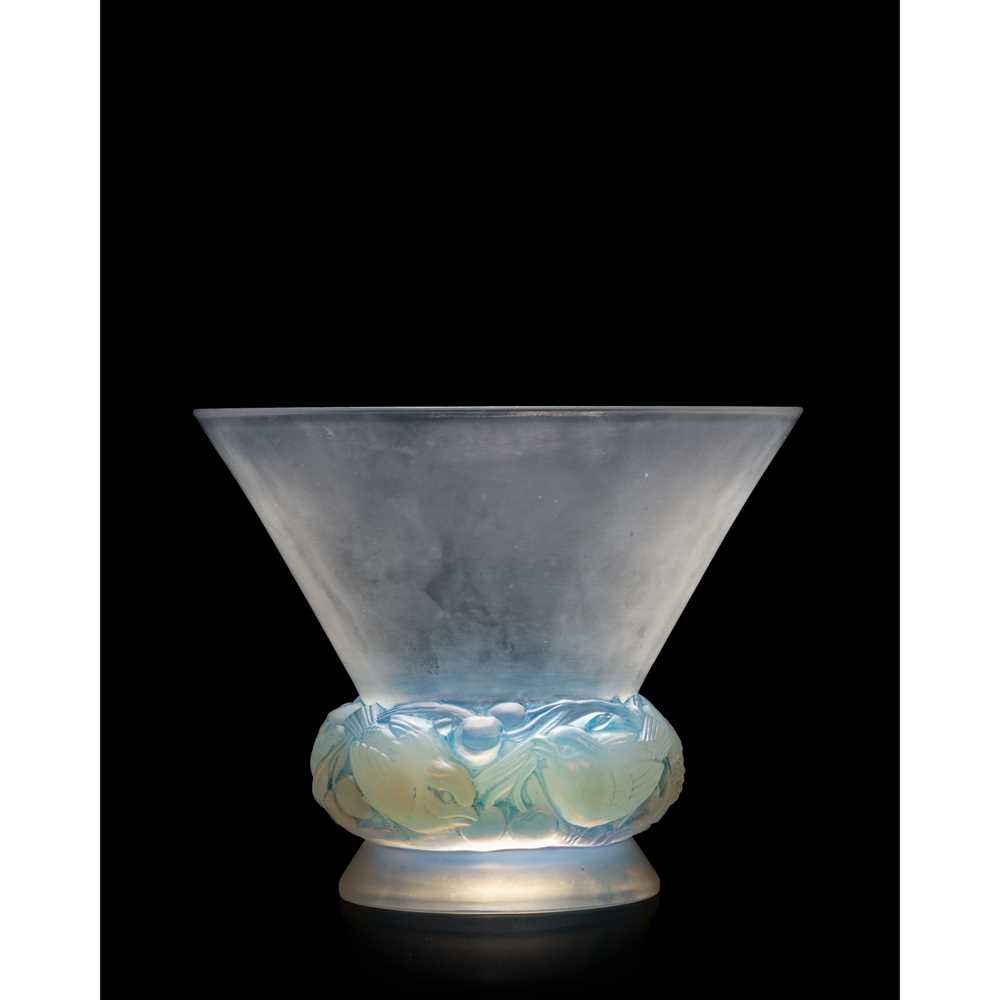 Appraisal: REN LALIQUE FRENCH - PINSONS VASE NO designed opalescent and