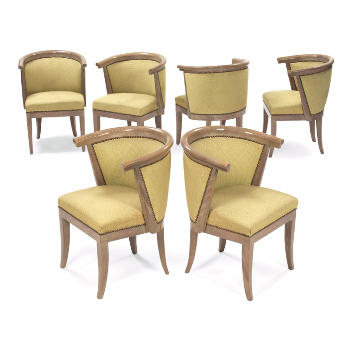 Appraisal: Harold Schwartz dining chairs by Romweber set of six oak