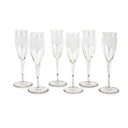 Appraisal: Set of Twenty Baccarat Crystal Champagne Glasses Estimate nbsp nbsp