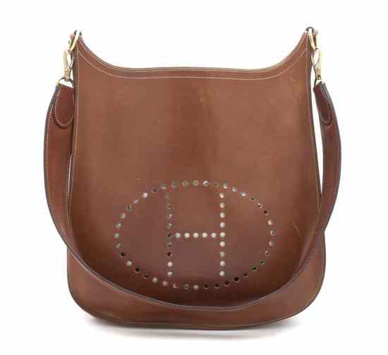 Appraisal: An Hermes 'Evelyne' Cognac Barrenia Calf Leather Bag with both