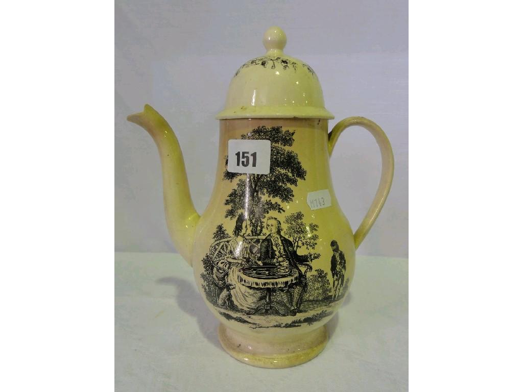 Appraisal: An th century creamware coffee pot and cover cover possibly