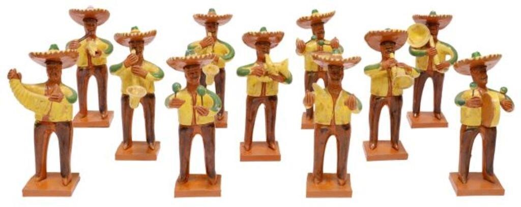 Appraisal: lot of Folk art glazed pottery Mariachi band figures Mexico