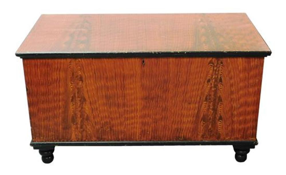 Appraisal: Grain painted lift top blanket chest American with red grain