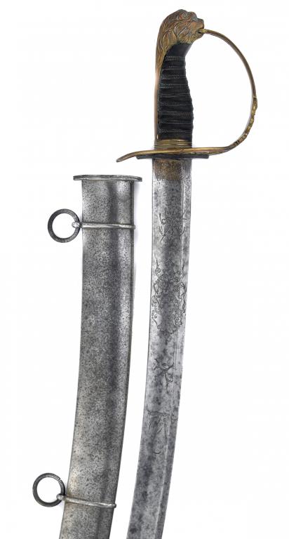 Appraisal: AN PATTERN INFANTRY OFFICER'S SWORD AND SCABBARD the etched blade