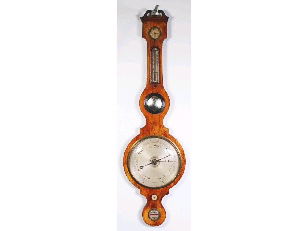 Appraisal: MID TH CENTURY ROSEWOOD WHEEL BAROMETER BY A LUVATE PRESTON