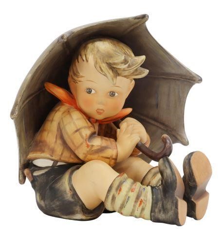 Appraisal: Hummel porcelain figure Umbrella Boy A TMK c - artist's