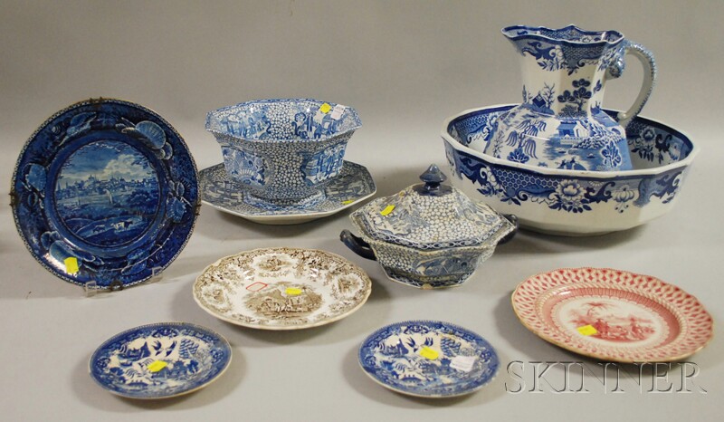 Appraisal: Ten Pieces of English Staffordshire Transferware including a Mason's chamber