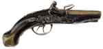 Appraisal: DOUBLE BARREL FLINTLOCK POCKET PISTOL NSN Cal - ribbed bbl