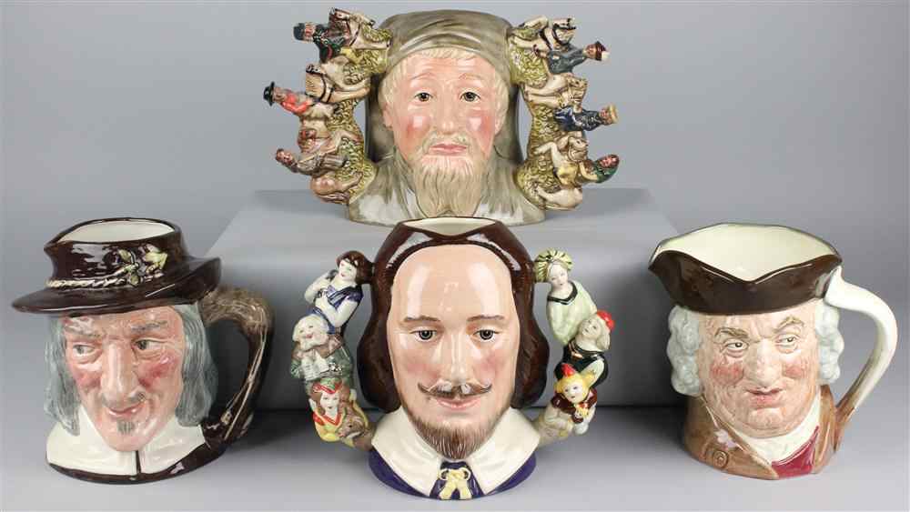 Appraisal: ROYAL DOULTON BRITISH WRITERS TWO-HANDLED CHARACTER JUGS 'GEOFFERY CHAUCER' D