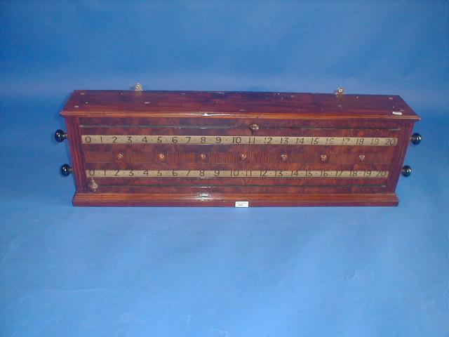 Appraisal: A fine Victorian burr walnut billiards marker board with revolving