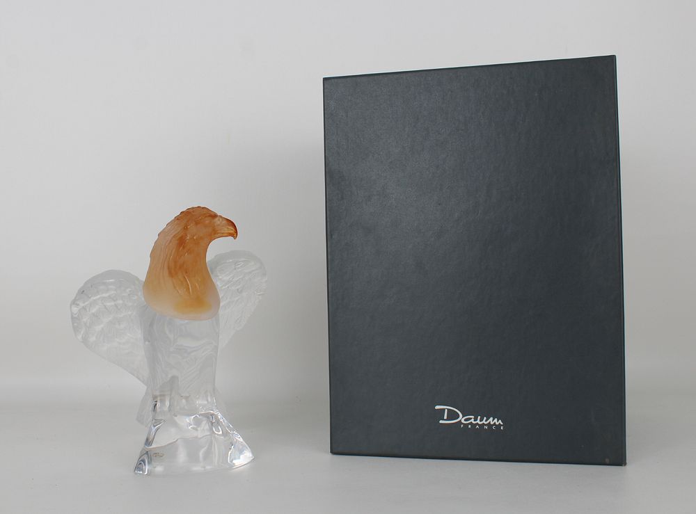 Appraisal: Daum France Crystal Eagle w Original Fitted Box Daum France