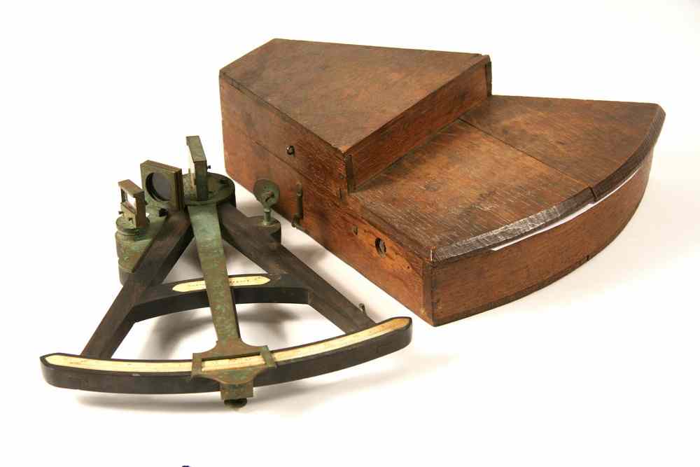 Appraisal: MAINE CAPTAIN'S SEXTANT - Bronze and Rosewood Sextant by Bassnett