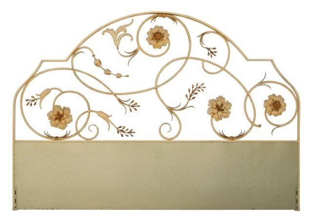 Appraisal: Italian wrought iron headboard mid th c parcel gilt and