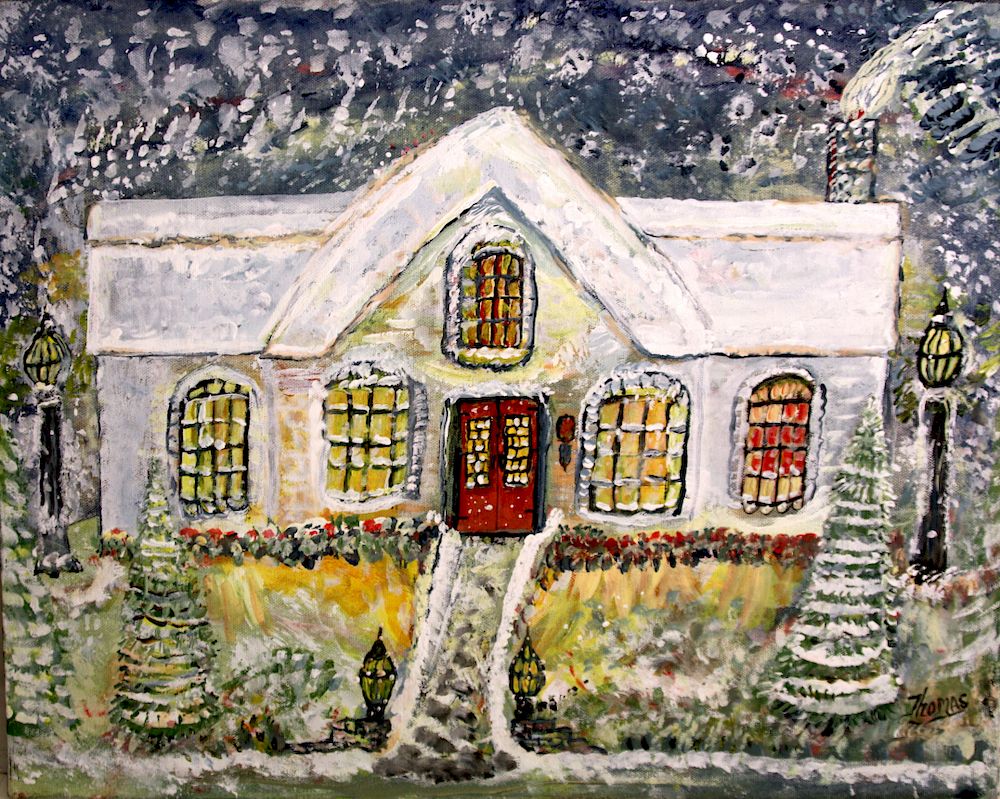 Appraisal: Outsider Art William Thomas Thompson Untitled Christmas House Thompson William