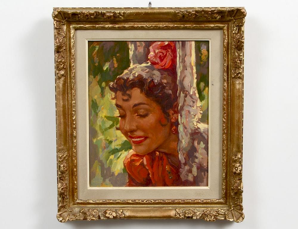 Appraisal: CHARLES BISSCHOPS Belgian - Portrait of a Spanish Lady Signed