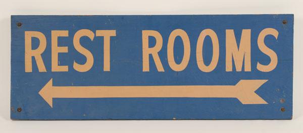 Appraisal: Restroom Rest Room wooden sign from University of Notre Dame