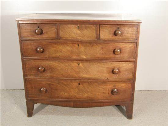 Appraisal: th century mahogany crossbanded and ebony strung chest of three